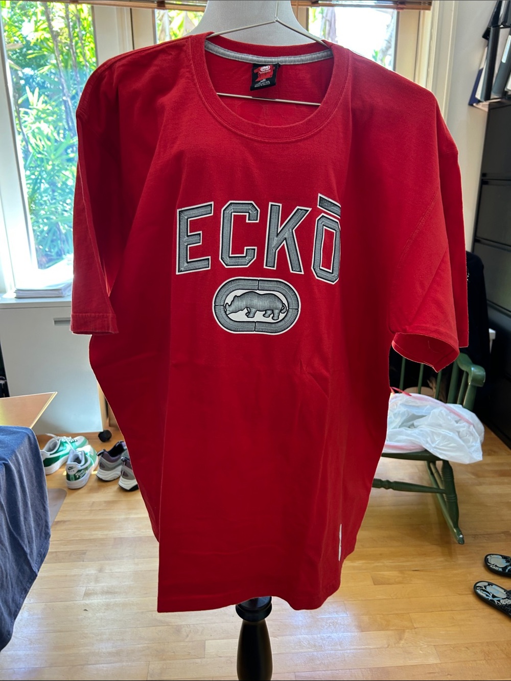 Ecko Unlimited Red Crewneck Tee with Signature Patch